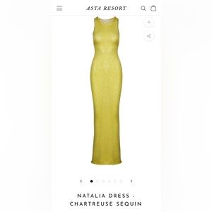 Asta Resort - Natalia Dress - Chartreuse Sequin XS